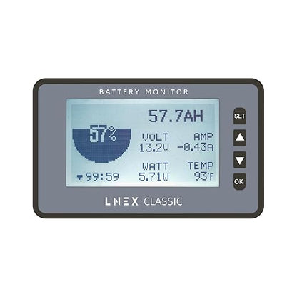 500A Battery Monitor with Shunt, 3" Color Screen RV Monitor with Programmable Alarm for 8-120V Lifepo4, Lithium, Gel, Flooded Battery