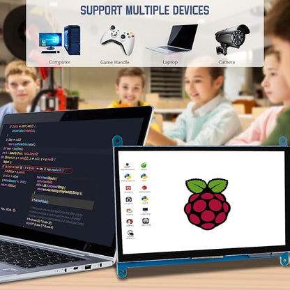 7 Inch IPS LCD Touch Screen Display Panel 1024×600 Capacitive Screen HDMI Monitor for Raspberry Pi5/Pi4/Pi3/ZERO W, BB Black, Windows 10 8 7
