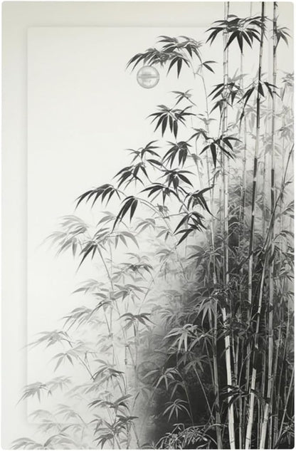 Watercolor Vintage Ink Bamboo Forest 1-Gang No Device Blank Wallplate Electrical Light Switch Covers Decorative Receptacle Face Plate Cover for Bathroom 5 X 3 IN