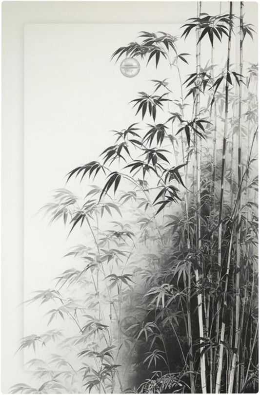 Watercolor Vintage Ink Bamboo Forest 1-Gang No Device Blank Wallplate Electrical Light Switch Covers Decorative Receptacle Face Plate Cover for Bathroom 5 X 3 IN