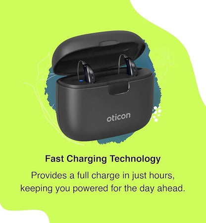 Smart Rechargeable Hearing-Aid Charger with Auto Shut-Off & LED Status Indicators – Fast, Cord-Free Docking Station for Two Devices