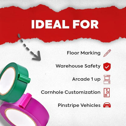 MAT Vinyl Marking Tape Emerald Green - 3/8 inch x 36 yds. for Safety Floor Marking (School Gym, Restaurants, Warehouse), Dance Floor Splicing, Pinstriping Cars & Boats
