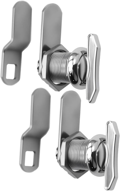5/8" Thumb Operated Offset Cam Lock, RV Compartment Latch, Non-Locking Thumb Turn, for RV Compartment Camper Storage Door (2 Pack)