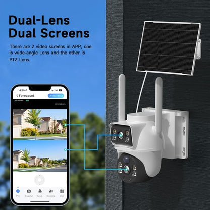 XIAOVV 4K Outdoor Security Camera with 4G LTE, 8MP Security Camera Outdoor with 8000mAh Solar Panel, Motion Detection, 360° Pan-Tilt Rotation, Full-Color Night Vision, AOV Low Power Consumption
