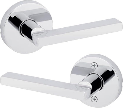 Kwikset Halifax Interior Passage Door Knob, Round Handle for Closet and Hallway Doors, Non-Locking Doorknob in Polished Chrome, with Microban Protection