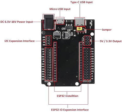 5pcs ESP32 GPIO Breakout Board ESP32 ESP-32S Development Board 30Pin Type-C Micro USB Dual Interface ESP32 Expansion Shield