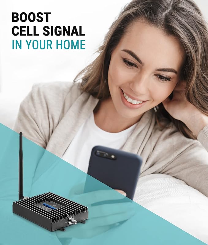SureCall Fusion4Home Cell Phone Signal Booster up to 3000 sq ft, Boosts 5G/4G LTE, Yagi Outdoor Antenna, Home & Office Multi-User All Carrier, Verizon AT&T Sprint T-Mobile, FCC Approved, USA Company
