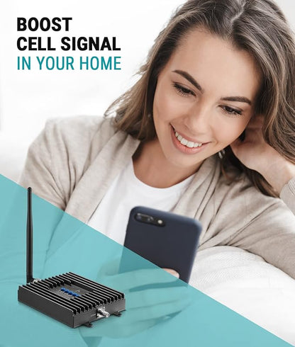 SureCall Fusion4Home Cell Phone Signal Booster up to 3000 sq ft, Boosts 5G/4G LTE, Yagi Outdoor Antenna, Home & Office Multi-User All Carrier, Verizon AT&T Sprint T-Mobile, FCC Approved, USA Company