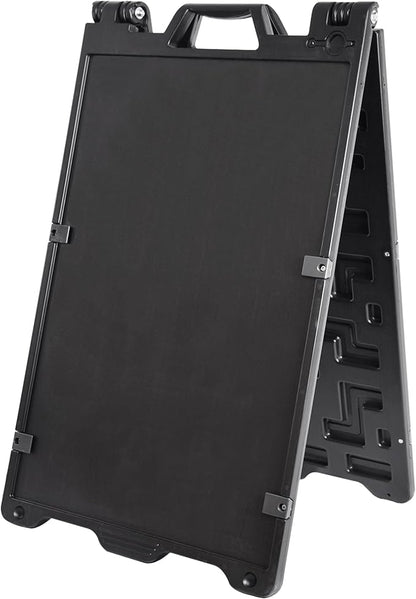 OrangeStar A-Frame Sidewalk Sign 24 x 36 Inch Folding Double Sided Sandwich Board Plastic Outdoor Advertising Signboard for Restaurant, Business, Events, Grey (Frame only)