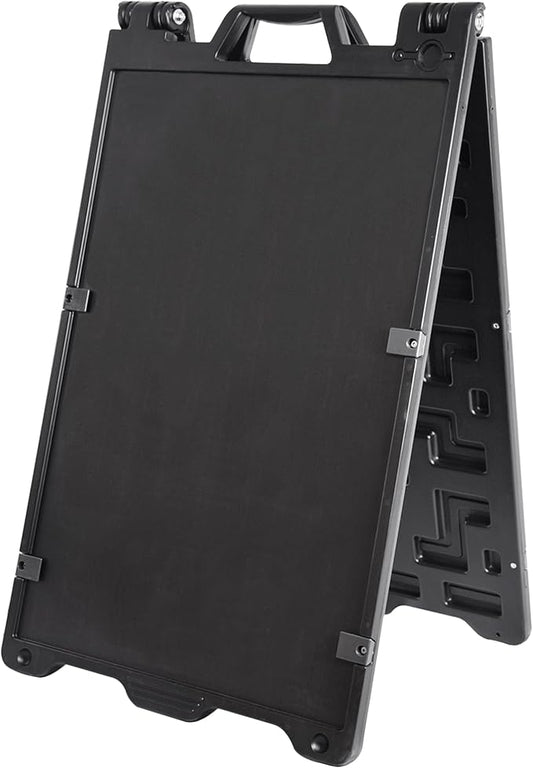OrangeStar A-Frame Sidewalk Sign 24 x 36 Inch Folding Double Sided Sandwich Board Plastic Outdoor Advertising Signboard for Restaurant, Business, Events, Grey (Frame only)