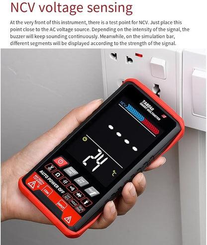 TA804B Smart Digital Multimeter with Large VA Color Screen, True RMS, NCV Detection, Live Wire Identification for Home, Industrial, Electrical Testing