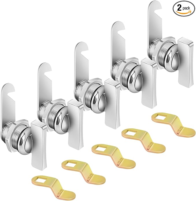 Sartaute 5/8' 5PCS Thumb Operated Offset Cabinet Locks, Keyless Non-Locking RV Compartment Lock, Fits on Camper, Vehicles, Files Drawers
