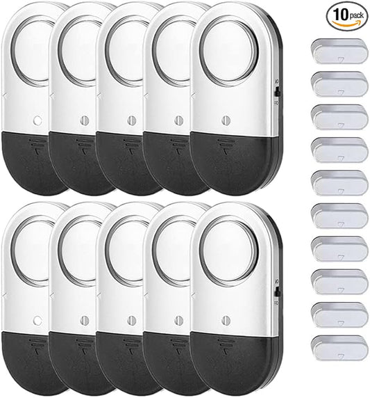 Window Alarm Sensors Door Alarms for Kids Safety , Home Security for Pool, Burglar Alarm, Dementia Patients Open (10Pack)