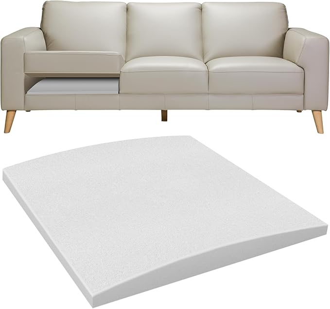 Couch Cushions Support for Sagging Seat 20"X 20"Insert pads Supports Board Sofa Furniture seat Cushion Under Sag Repair, Curved High Density Foam Replacement for Sectional Loveseat Chair Gray Set of 1