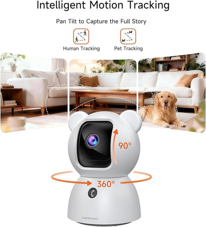 2.5K Cameras for Home Security, Non-Subscription AI Human/Pet/Crying Detection, 4MP Dog/Cat/Pet Camera Indoor with Phone App, Pan Tilt 2.4G WiFi Indoor Cameras, IR Night Vision, 2-Way Audio, 2 Pack