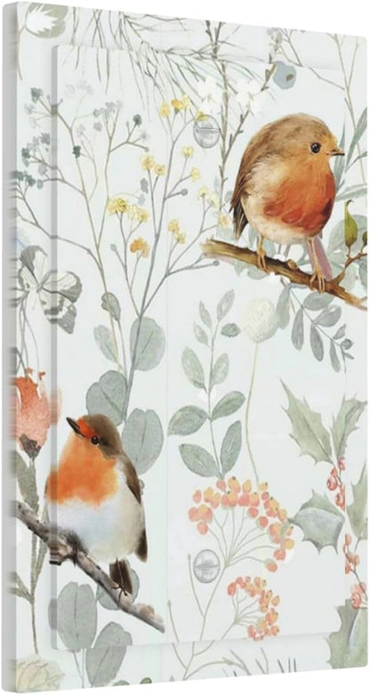 Light Switch Cover Plate Red Floral Berries Colorful Bird Plant 1 Gang No Device Blank Electrical Wall Plates Faceplate Decorative Switch Plate For Bed Room Living Room Decor