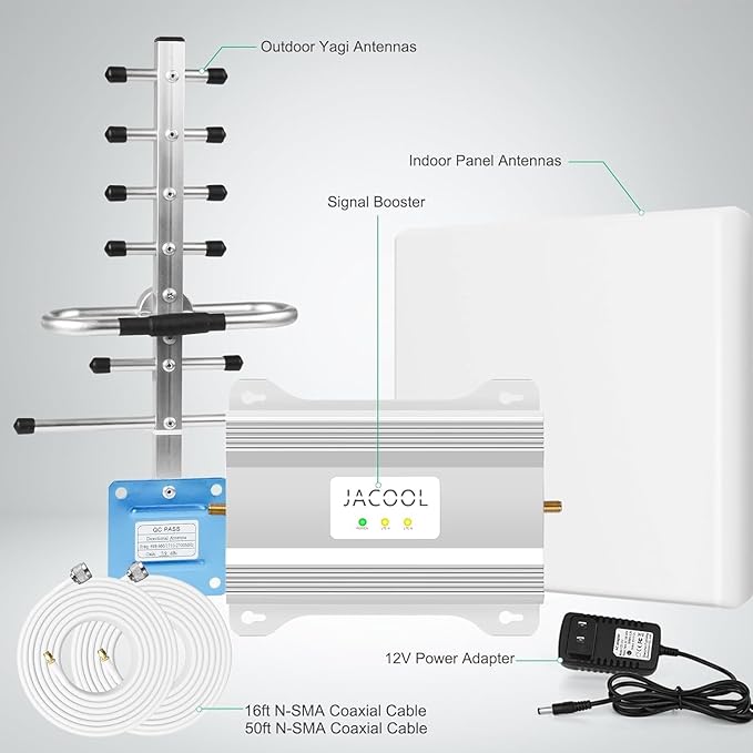 Cell Phone Signal Booster for Home Office | Boost 4G 5G LTE Signal Verizon and AT&T on Band 12/13/17 | Dual Band Cellular Repeater with High Gain Antennas Cover 5000 sq ft | FCC Approved