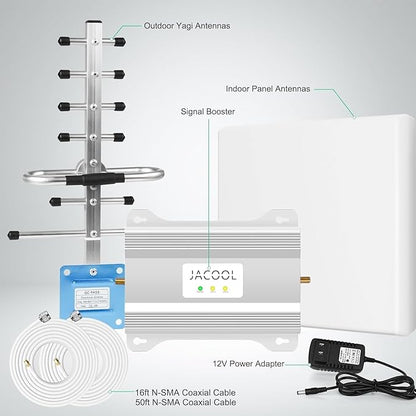 Cell Phone Signal Booster for Home Office | Boost 4G 5G LTE Signal Verizon and AT&T on Band 12/13/17 | Dual Band Cellular Repeater with High Gain Antennas Cover 5000 sq ft | FCC Approved
