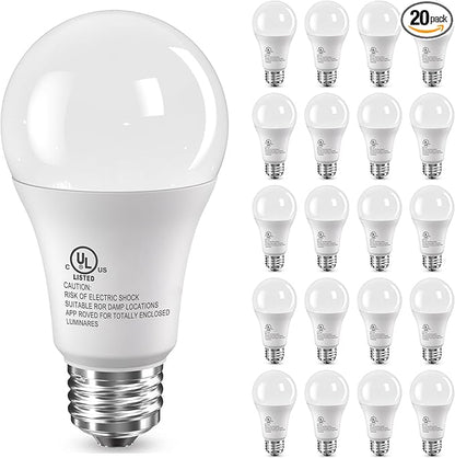 TJOY 20 Pack LED Light Bulbs, 100 Watt Equivalent A19, 5000K Daylight LED Bulbs, 15W Bright White Light Bulbs, Energy Saving Light Bulb with E26 Standard Base, 1500 Lumens Non Dimmable Lamp Bulb