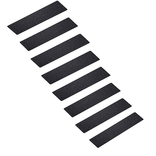 6 x 24 Inch Black 80 Grit Slip Resistant Safety Treads - Premium 10 Pre-Cut Outdoor Safety Tape - Rounded Corners