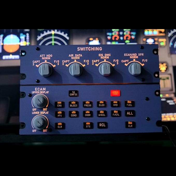 Rowsfire A109 V3.0 Landing Gear Indicator Integrated Panel, A32X/A31X/A350 ATT-ADIRS-EIS XECAM Home-Cockpit Flight Simulator Display for MSFS 2020/2024 - Compatible with FBW Ini