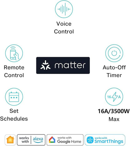 UseeLink Matter Smart Power Strip, Surge Protector,Support Apple HomeKit, Alexa, Google Home with Schedule Timer, App & Voice Control,5 Ft Extension Cord with 4 Smart Outlets and 4 USB Ports