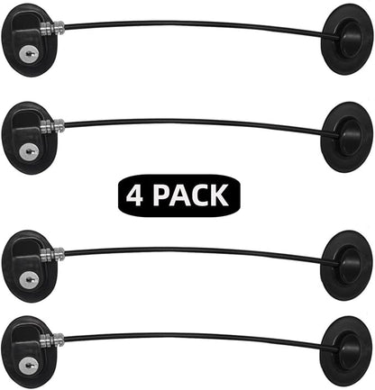 Refrigerator Door Lock, File Drawer Lock, Freezer Door Lock and Child Safety Cabinet Lock by REZIPO Black (4)