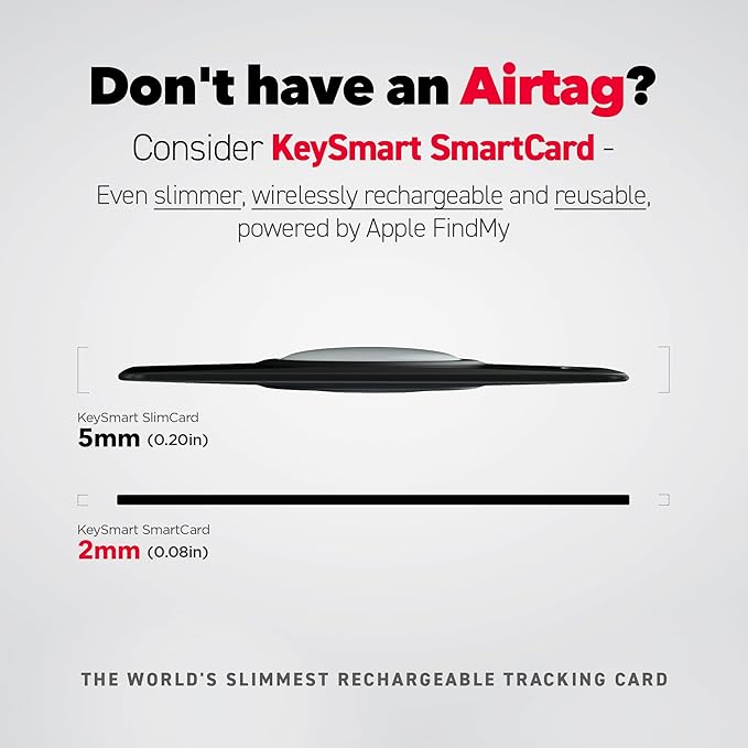 KeySmart AirTag Keychain Key Holder, Compatible with Apple AirTag Holder, Key Organizer Keychains