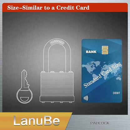 LanuBe Lock Laminated keyed Padlock (1-9/16", 40mm), keyed Alike Locks, Long Shackle,Marked Black Plastic Hoop, Pack of 48