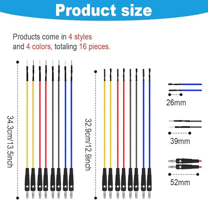 Banana Plug Jumper Wires Kit, 16pcs 4mm Stackable Breadboard Jumper Test Lead, Male to Female, Universal Breakout Test Leads for Electrical Testing