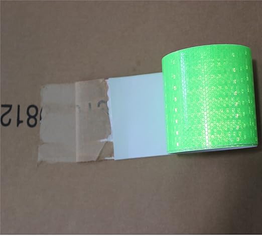 Green Reflective Tape Outdoor Waterproof 4 inch Wide, High Visibility Warning Industrial Marking Tape, Safety Stickers (68 feet,5 Rolls)
