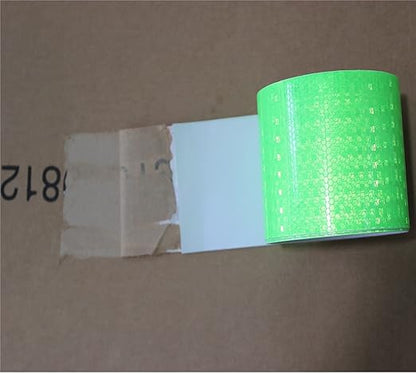Green Reflective Tape Outdoor Waterproof 4 inch Wide, High Visibility Warning Industrial Marking Tape, Safety Stickers (68 feet,3 Rolls)