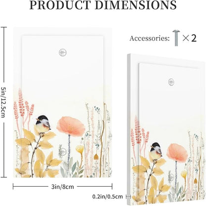 Light Switch Cover Plate Colorful Floral Watercolour Cuddly Bird 1 Gang No Device Blank Electrical Wall Plates Faceplate Decorative Switch Plate For Bed Room Living Room Decor