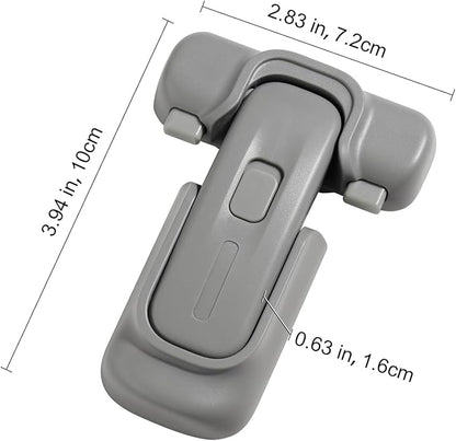 CLYMENE Child Proof Fridge Lock, Auto-Locking Refrigerator Door Latch with One-Hand Operation | No Keys or Straps | Keeps Freezer Secure from Kids & Pets – Grey