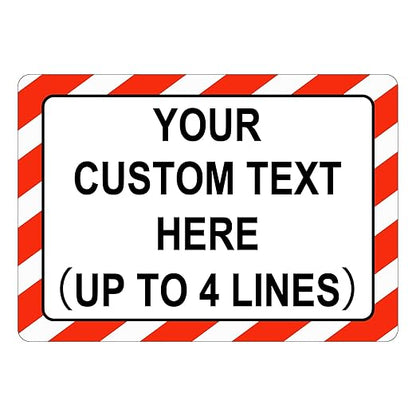 Custom Sign Outdoor Metal, Personalized Metal Sign for Parking, Gate, Delivery, Garage, Weatherproof Customized Signs for Outside, Make Your Own Signs Custom(10x7 Inches, Border)