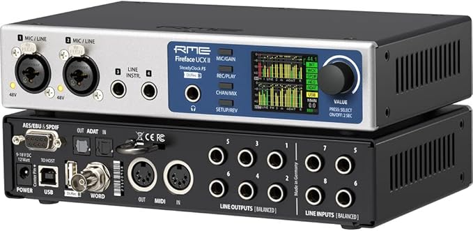 RME Fireface UCX II Desktop 20x20 USB Audio/MIDI Interface Bundle with Ferrofish Pulse8 AE 8x8 AD/DA Converter with ADAT