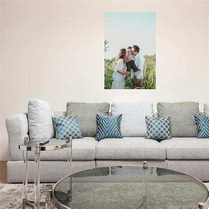 Custom Metal Photo Prints Personalized Picture Gifts with Natural Bamboo Base for Family, Friends and Lovers (Vertical)