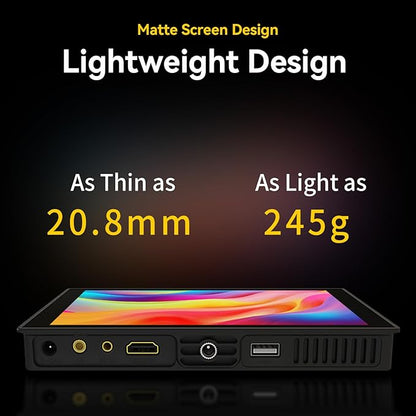 Portkeys HD7T Camera Field Monitor 7'' 1000nit High Brightness Touchscreen Camera Monitor with Top Shortcut Keys Suitable for DSLR with S0NY NP-F550 Battery