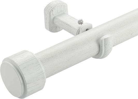 Heavy Duty Curtain Rods,1 1/4" Large Diameter Premium Nonadjustable Curtain Rod,144in/12ft Custom Window Treatment Rods with Durable Aluminum Brackets and End Caps,White Finish