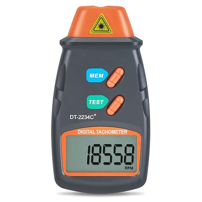 FITNATE Digital Laser Photo Tachometer Non Contact RPM Tach, Noncontact Laser Photo Sensor with 2.5RPM to 99999 RPM