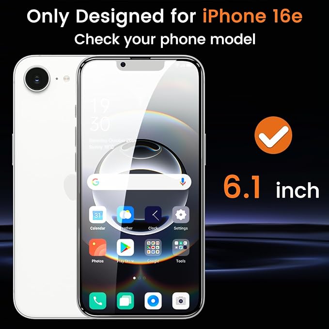 3+3 Pack Privacy Screen Protector for iPhone 16e 6.1-Inch with 3 Pack Camera Lens Protector, Anti Spy Tempered Glass Film 9H Hardness Bubble Free Case Friendly