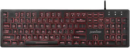 Perixx PERIBOARD-317RGB Wired Backlit USB Keyboard - Big Print Letter with RGB Illuminated LED - US English Layout