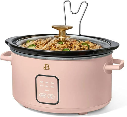 Beautiful 4-Qt Digital Slow Cooker with Smart Touch Screen, Removable Pot, Timer Presets, Ideal for Small Families