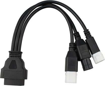 OBD2 Diagnostic Cable Fit for Yamaha Kline Euro5 16 Pin to 3Pin 4Pin 6Pin OBD2 3 in 1 Diagnostic Adapter,OBD2 to OBD1 6/4/3 pin Plug Adapter for Honda Guzzi Kawasaki Suzuki Motorbike