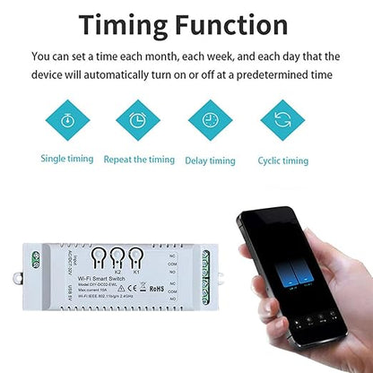 6X 2CH WiFi Smart Switch DIY APP 85-265V USB 5V 2.4G WiFi Home Automation Module for Home