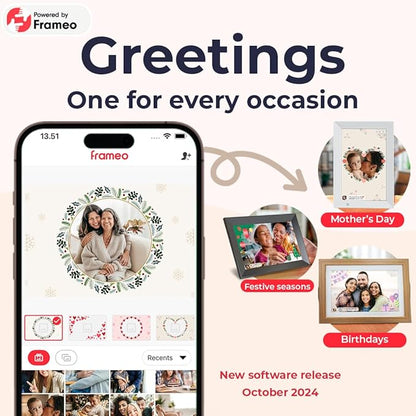 Frameo WiFi Digital Picture Frame, Birthday Gifts for Women, 10.1 Inch 1280 * 800IPS Touch Screen Digital Photo Frame, 32GB Memory, Auto-Rotate, Share Picture Video, Birthday Gift for Mom, Dad, Wife