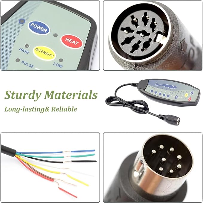 8 Female Pin Hand Remote Control for Massage Power Lift Recliner Chair DN-03 Heat and Vibration Controller for Sofa Chair with 30 in Length Extension Connection Cord Cable 12VDC