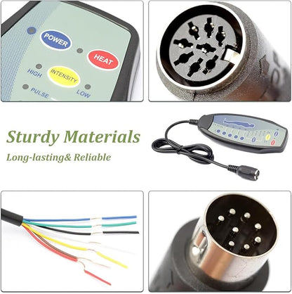 8 Female Pin Hand Remote Control for Massage Power Lift Recliner Chair DN-03 Heat and Vibration Controller for Sofa Chair with 30 in Length Extension Connection Cord Cable 12VDC