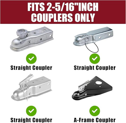 TMPZ Upgraded Heavy Duty Steel Trailer Hitch Lock for Most 2 Inch Couplers – Coupler Lock Secures Safety Chains, Anti-Theft Weatherproof Protection for RV, Pickup, Camper & Utility Trailers (Black)