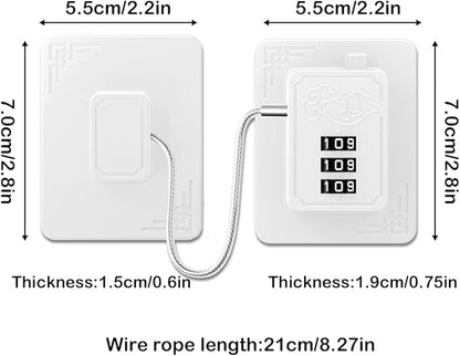 2 Pack Refrigerator Locks with 3 Digit Code, Easy Install Fridge Lock Combination, Premium Freezer Lock, Child Proof Cabinet Locks for Refrigerators, Drawers, Closets, Windows (White)